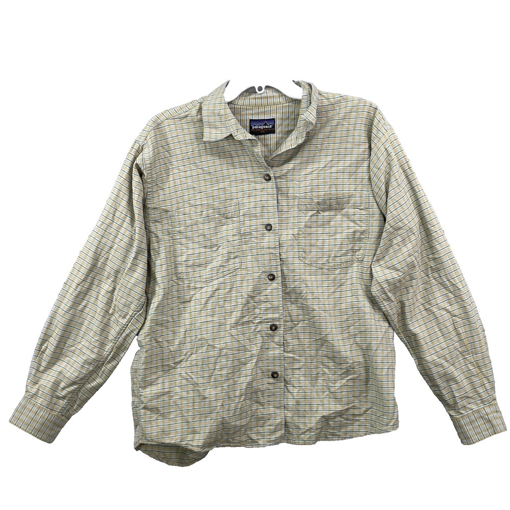 Patagonia Flannel Shirt XL* Plaid Organic Pima Cotton Hiking Outdoor 90s Camping